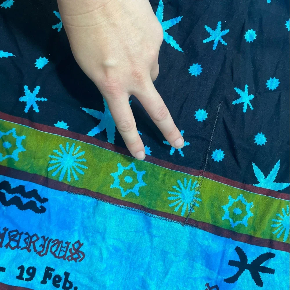 Astrology Tapestry or Bed Spread Moon Chart Zodiac Sign Tie Dye 100% Cotton